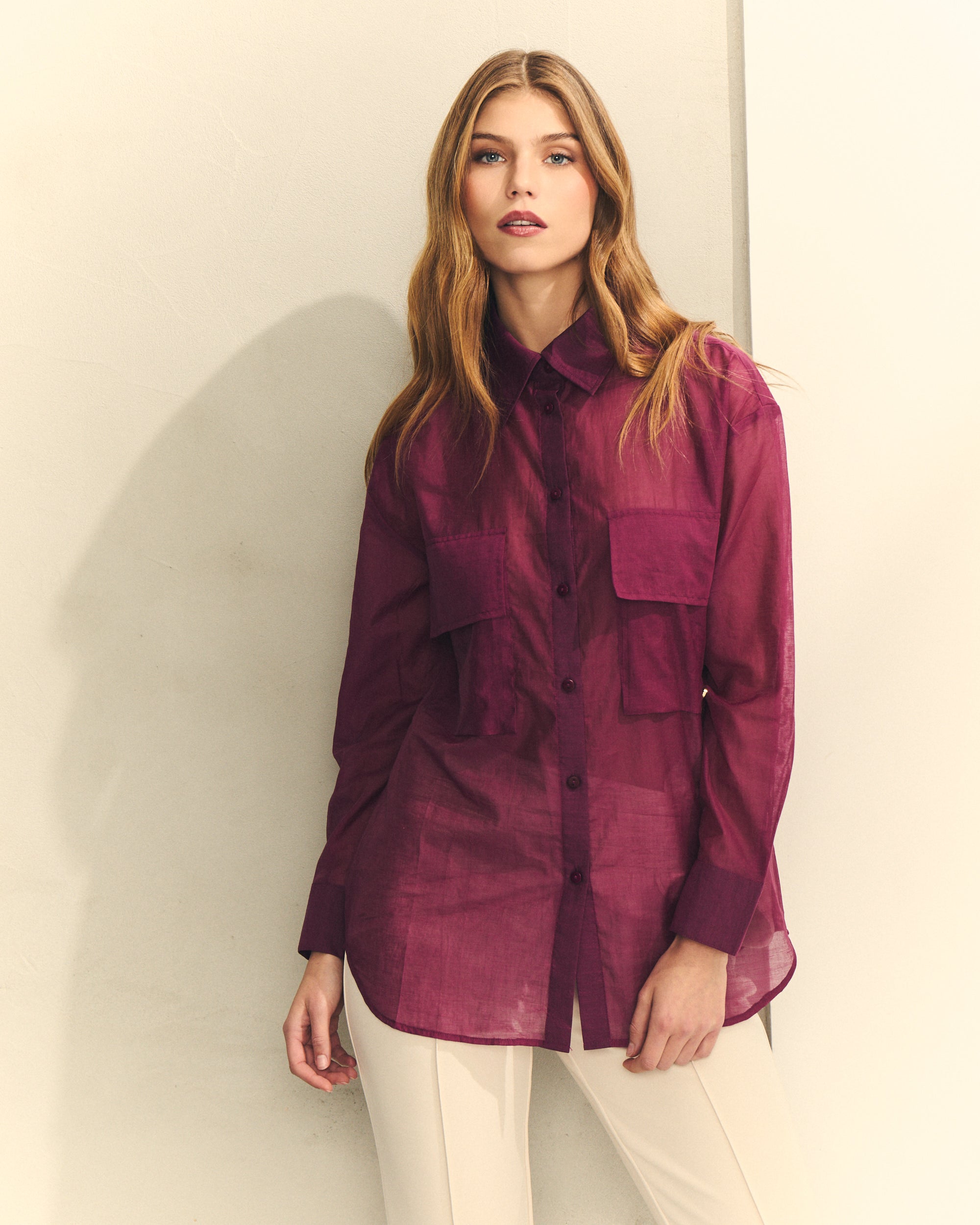 BLUSA MANGA LARGA BOLSILLO BORDADO