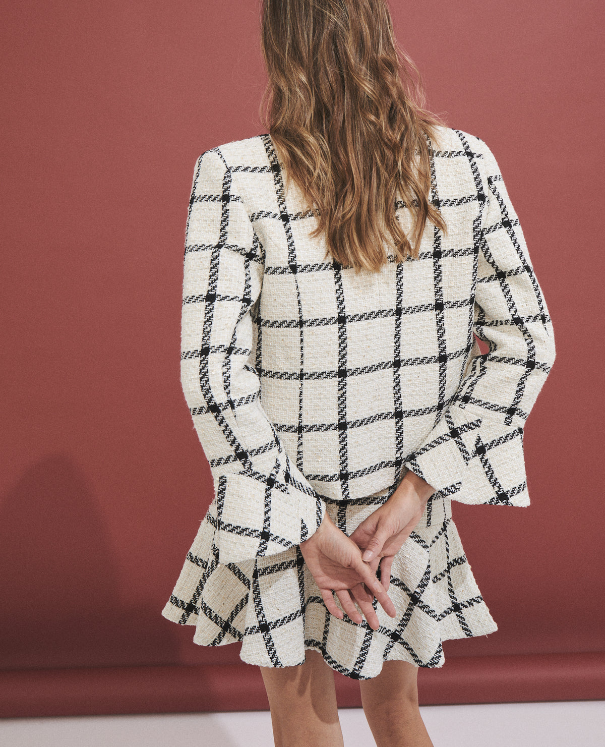 Veste pour femme en tissu à carreaux