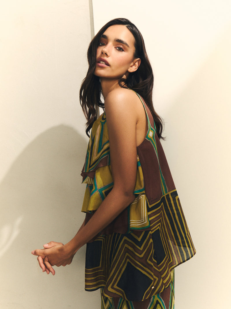 BLUSA ESTAMPADO CON VOLANTES