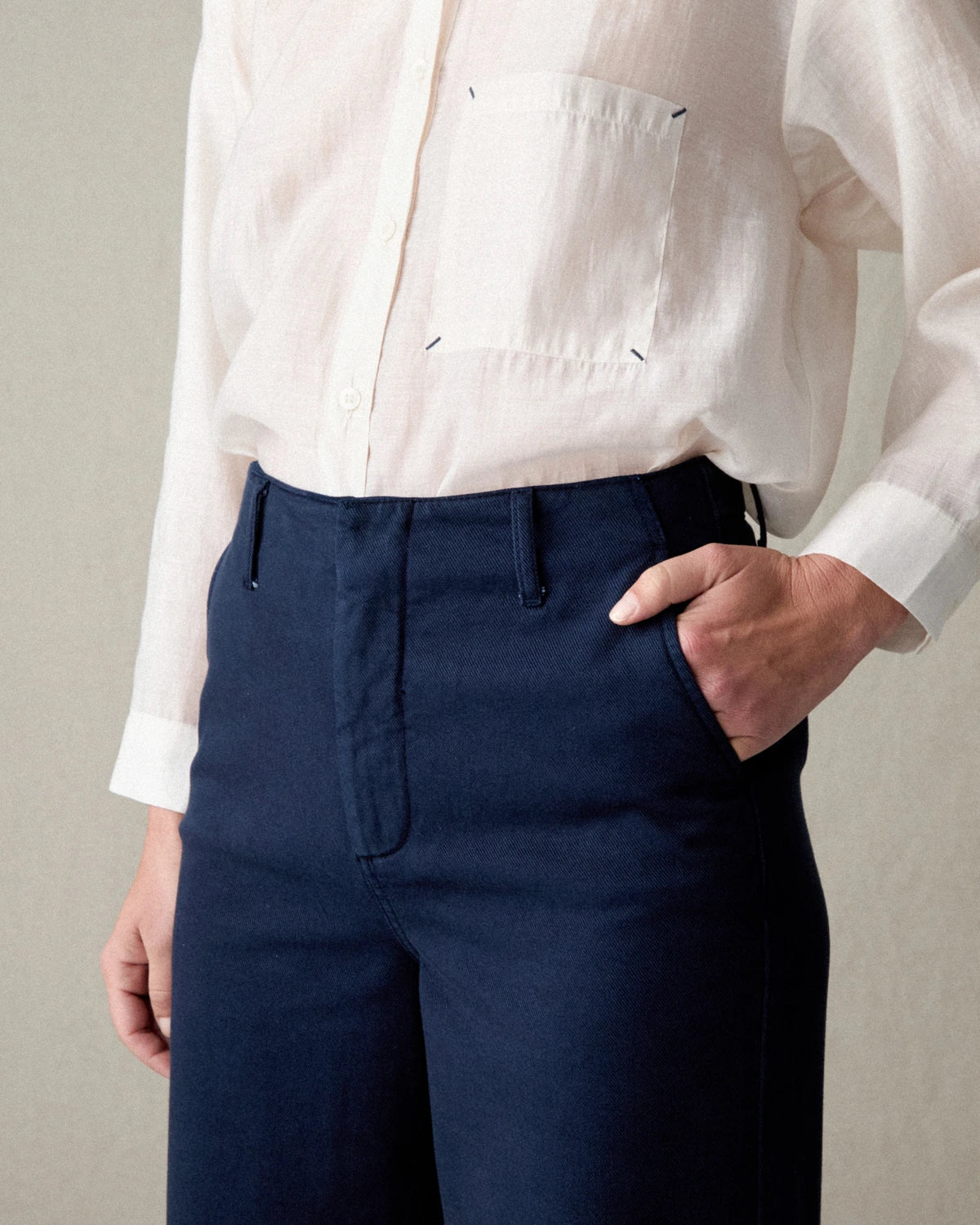 PANTALON ANCHO CON CINTURON ALGODÓN LIOCEL