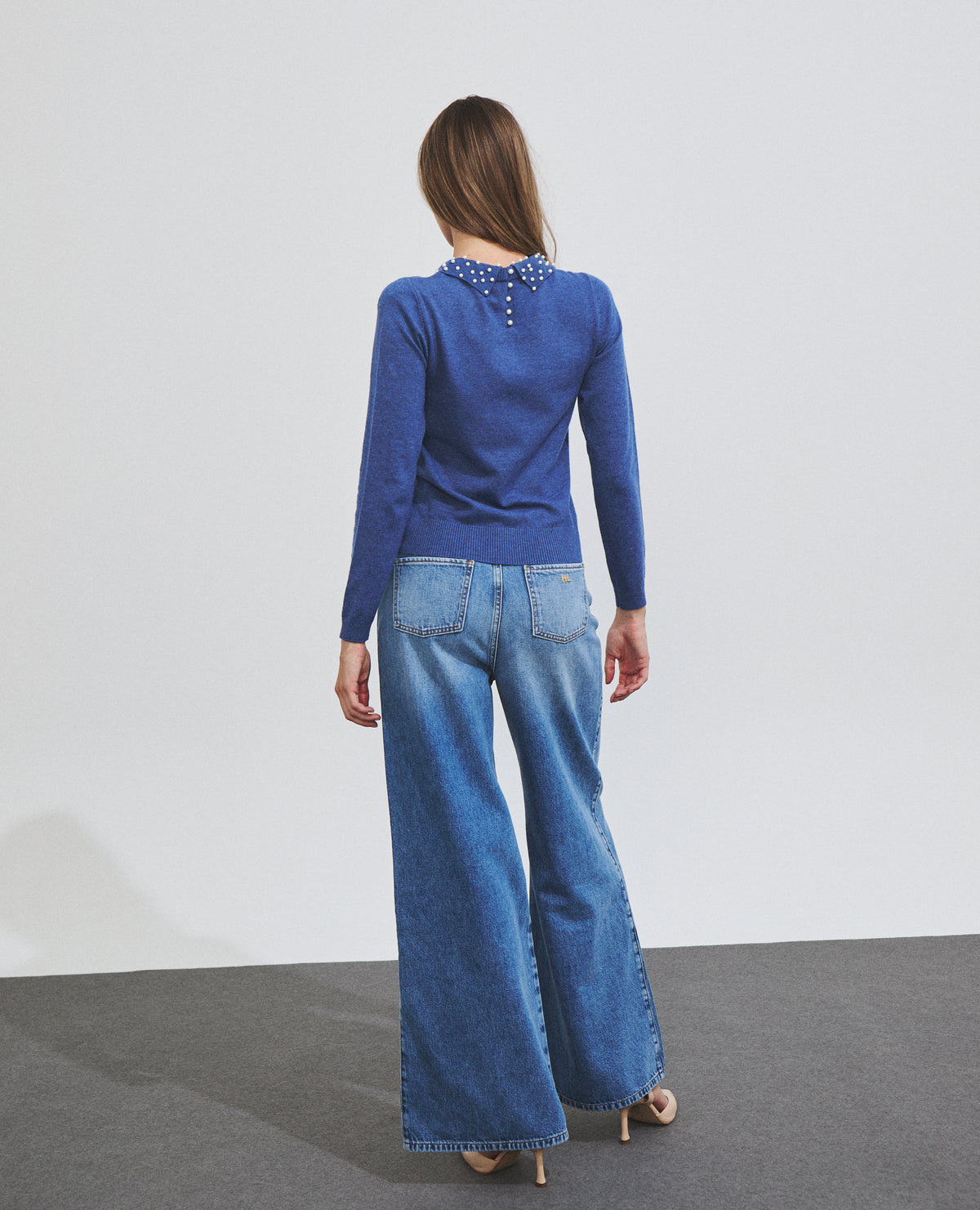 Pantalón vaquero de mujer de efecto desgastado