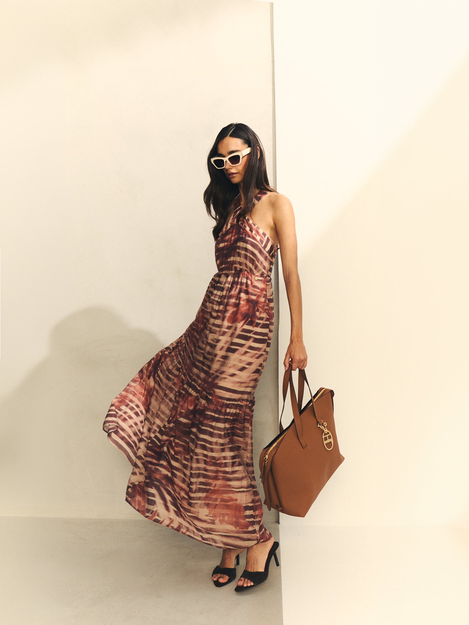 Vestido estampado halter