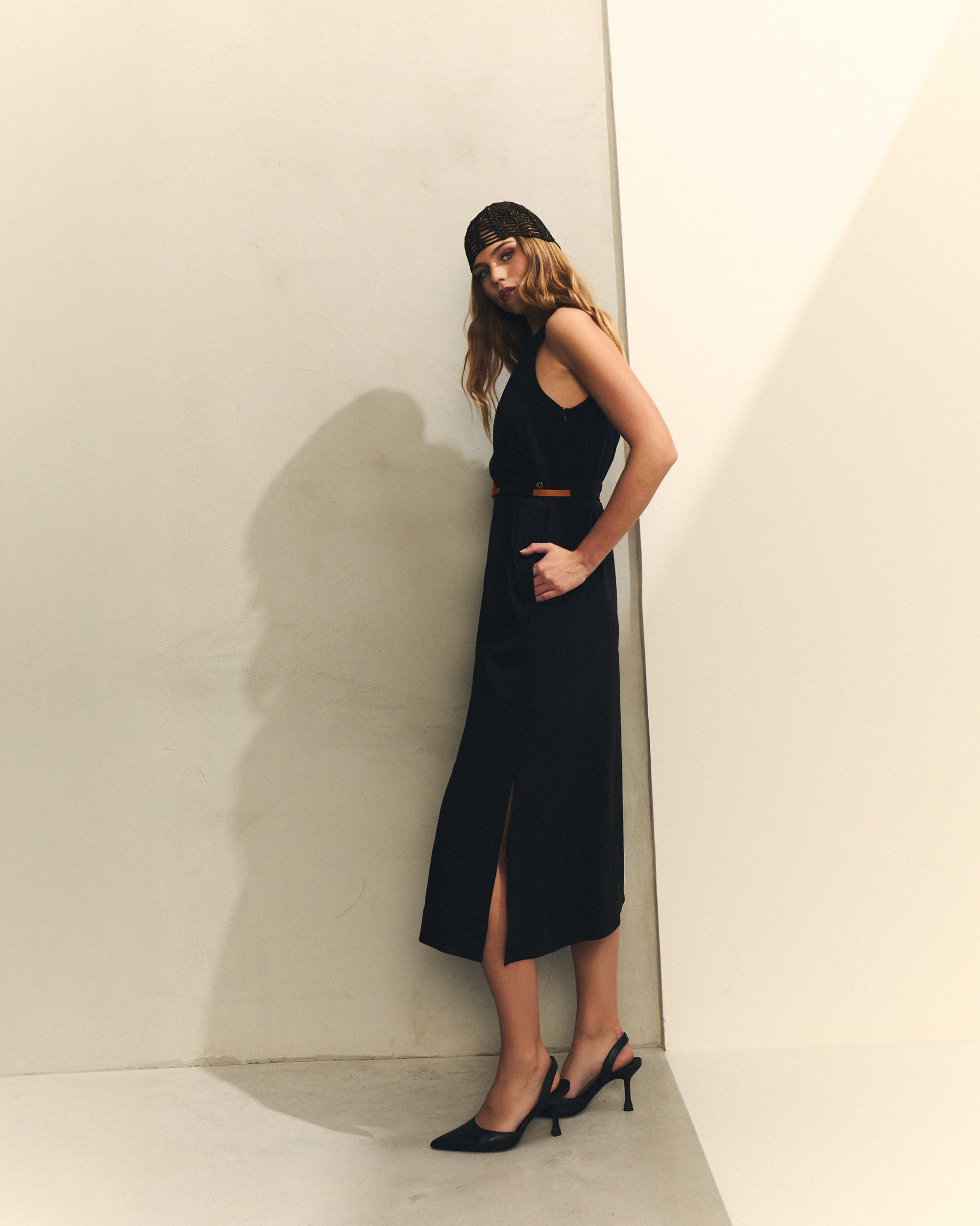 VESTIDO POPELIN CON CINTURON