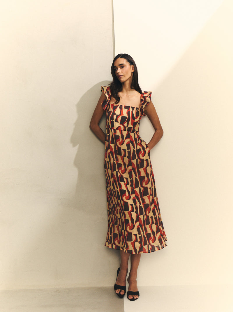 Vestido estampado tirantes.
