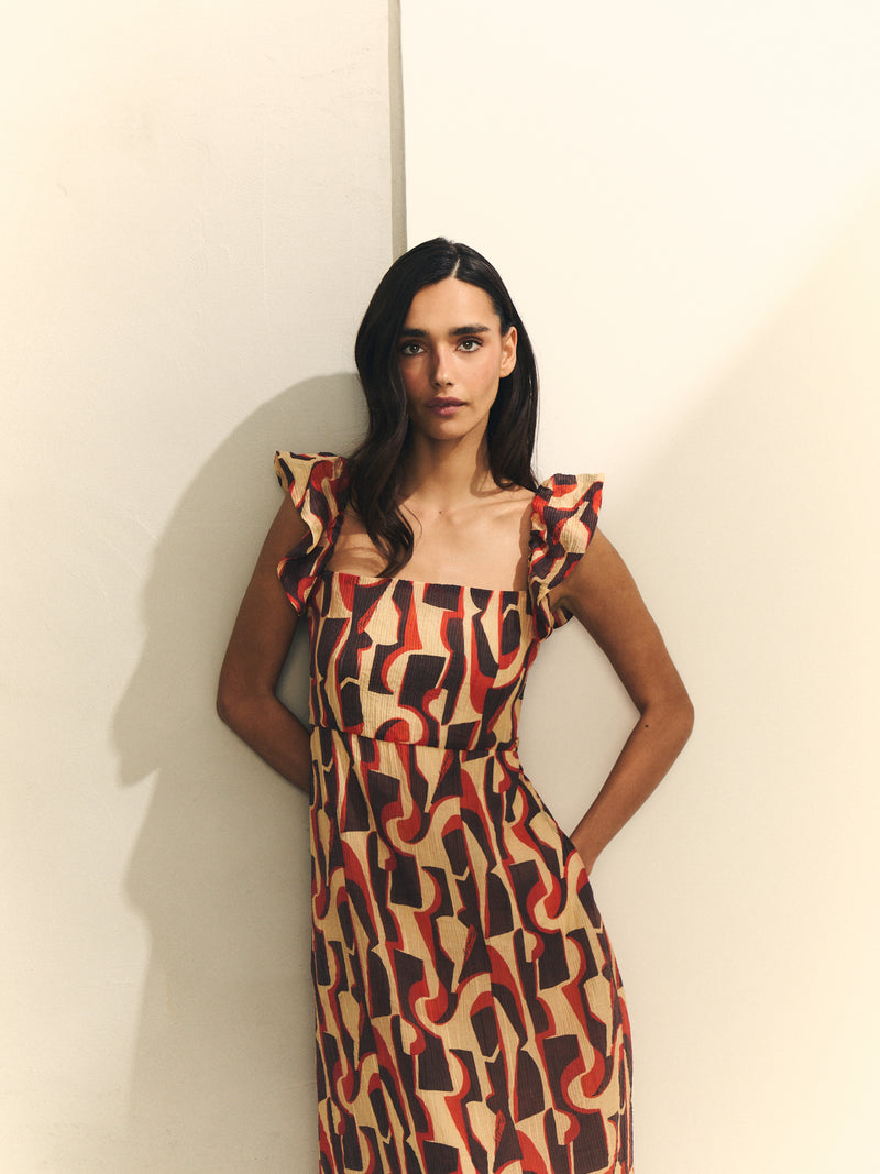 Vestido estampado tirantes.
