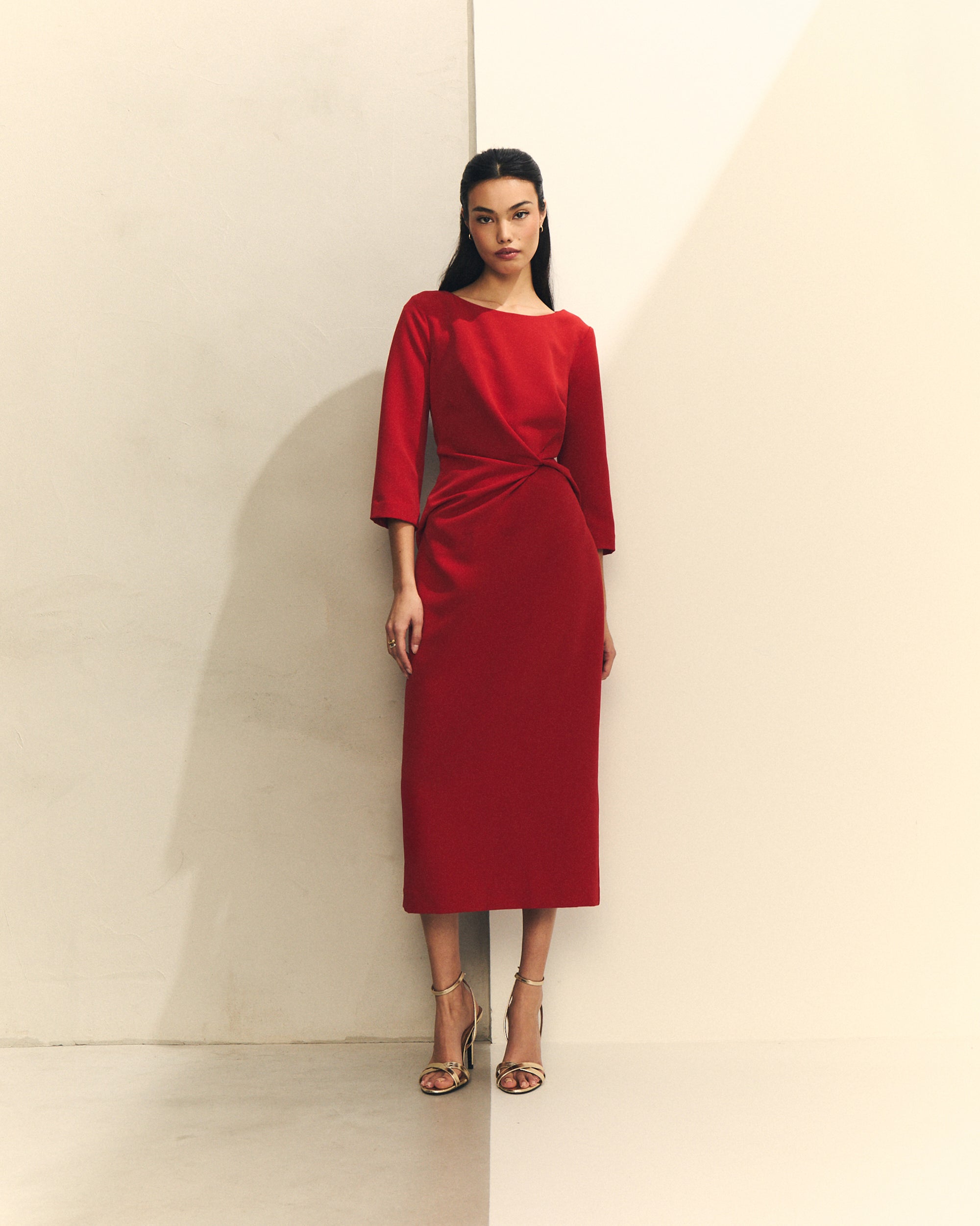 VESTIDO MANGA 3/4 CON LAZO