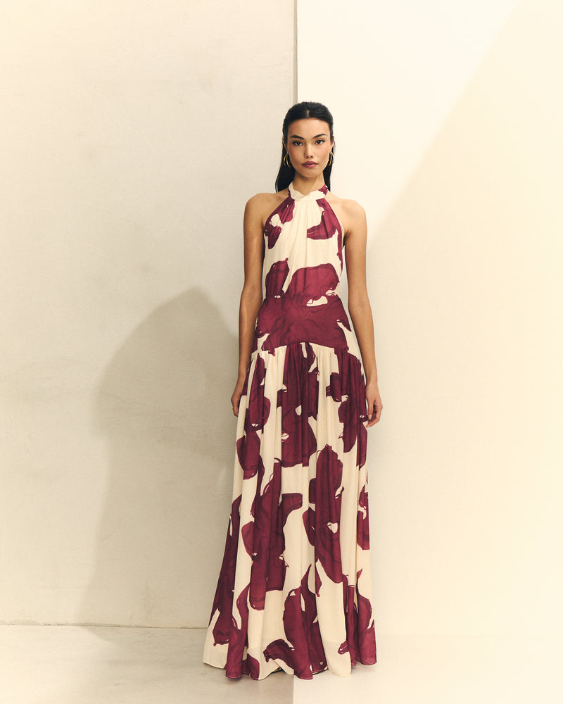 VESTIDO ESTAMPADO CUELLO HALTER