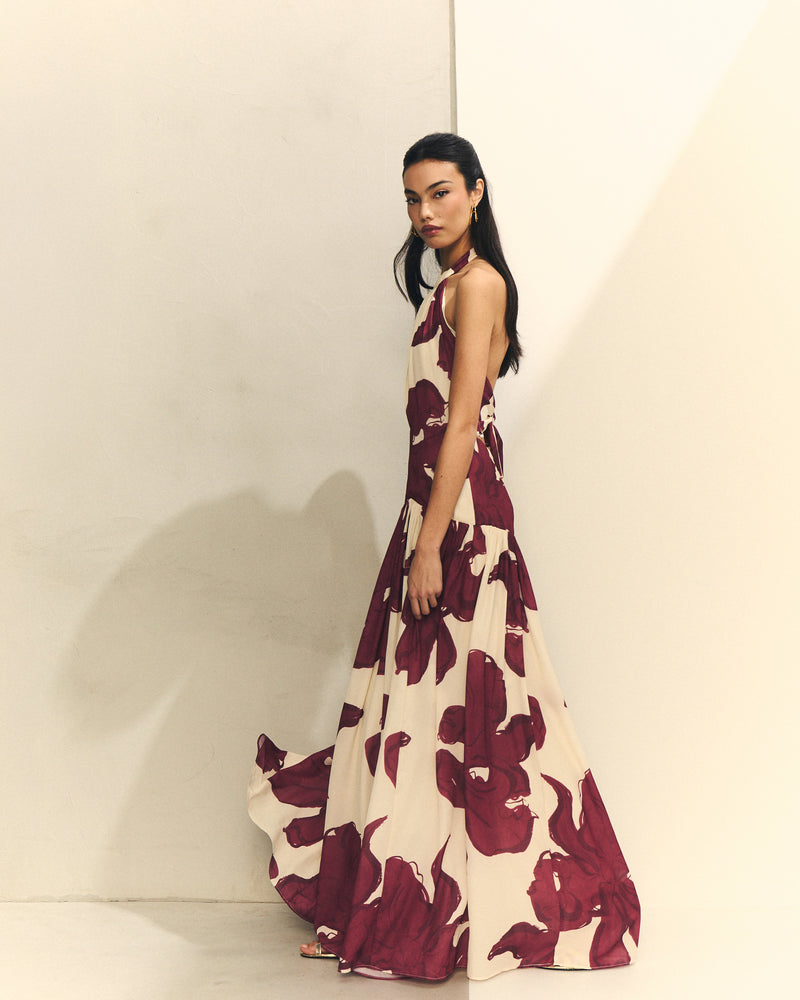 VESTIDO ESTAMPADO CUELLO HALTER