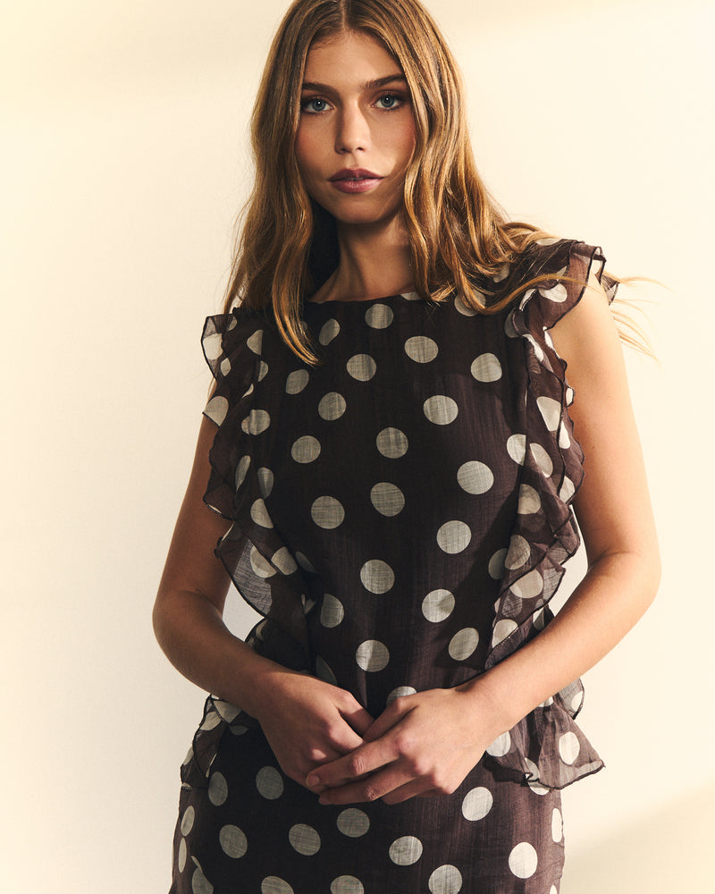 VESTIDO LUNARES CON VOLANTES