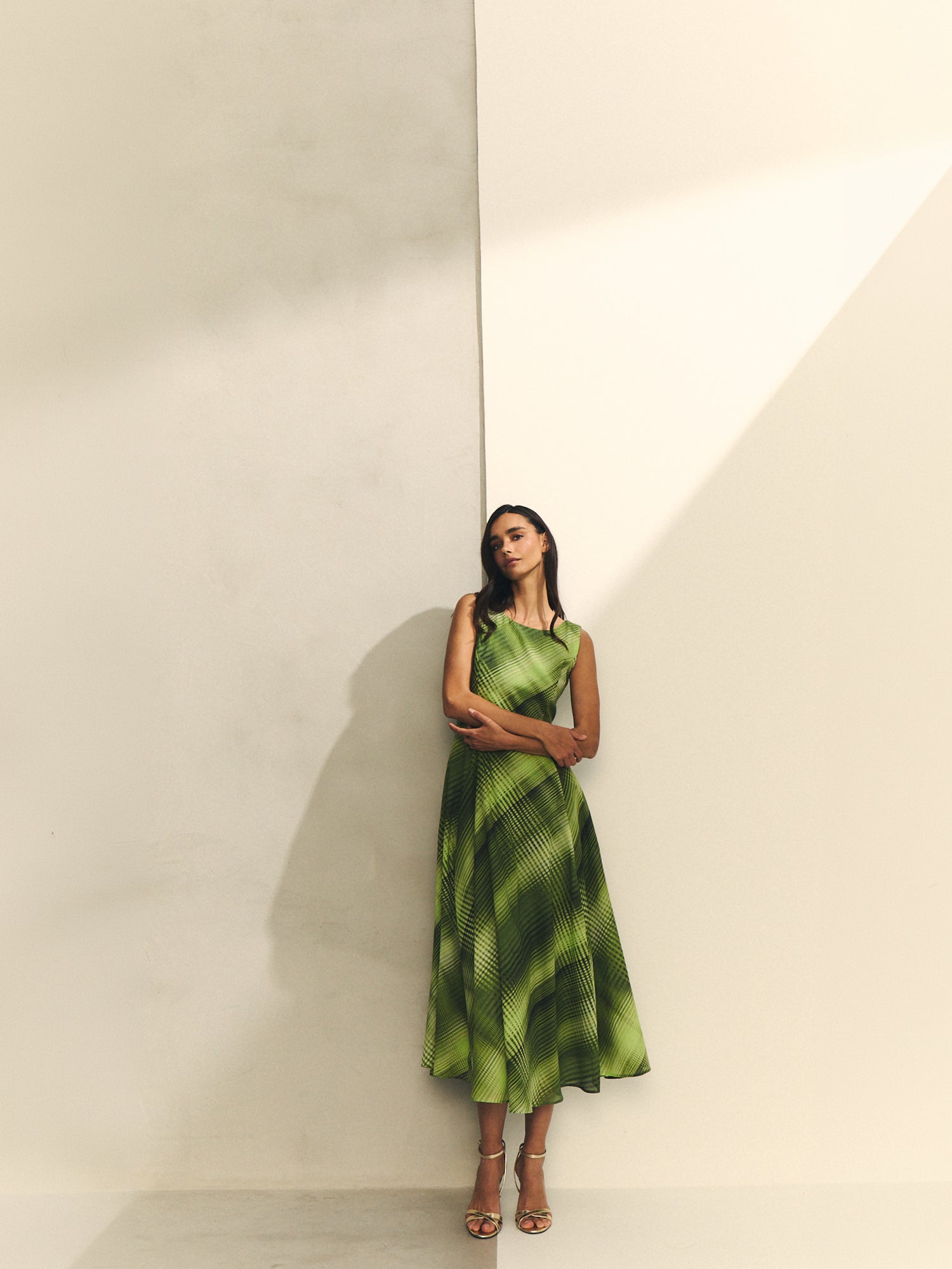 VESTIDO TIRANTES ESTAMPADO CUADROS