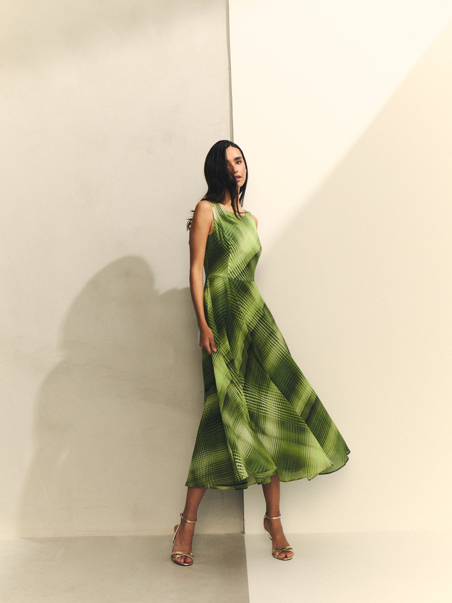 VESTIDO TIRANTES ESTAMPADO CUADROS