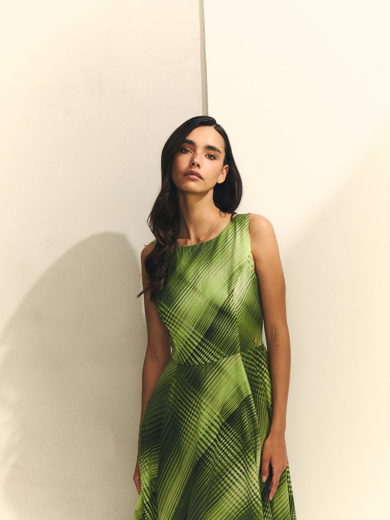 VESTIDO TIRANTES ESTAMPADO CUADROS