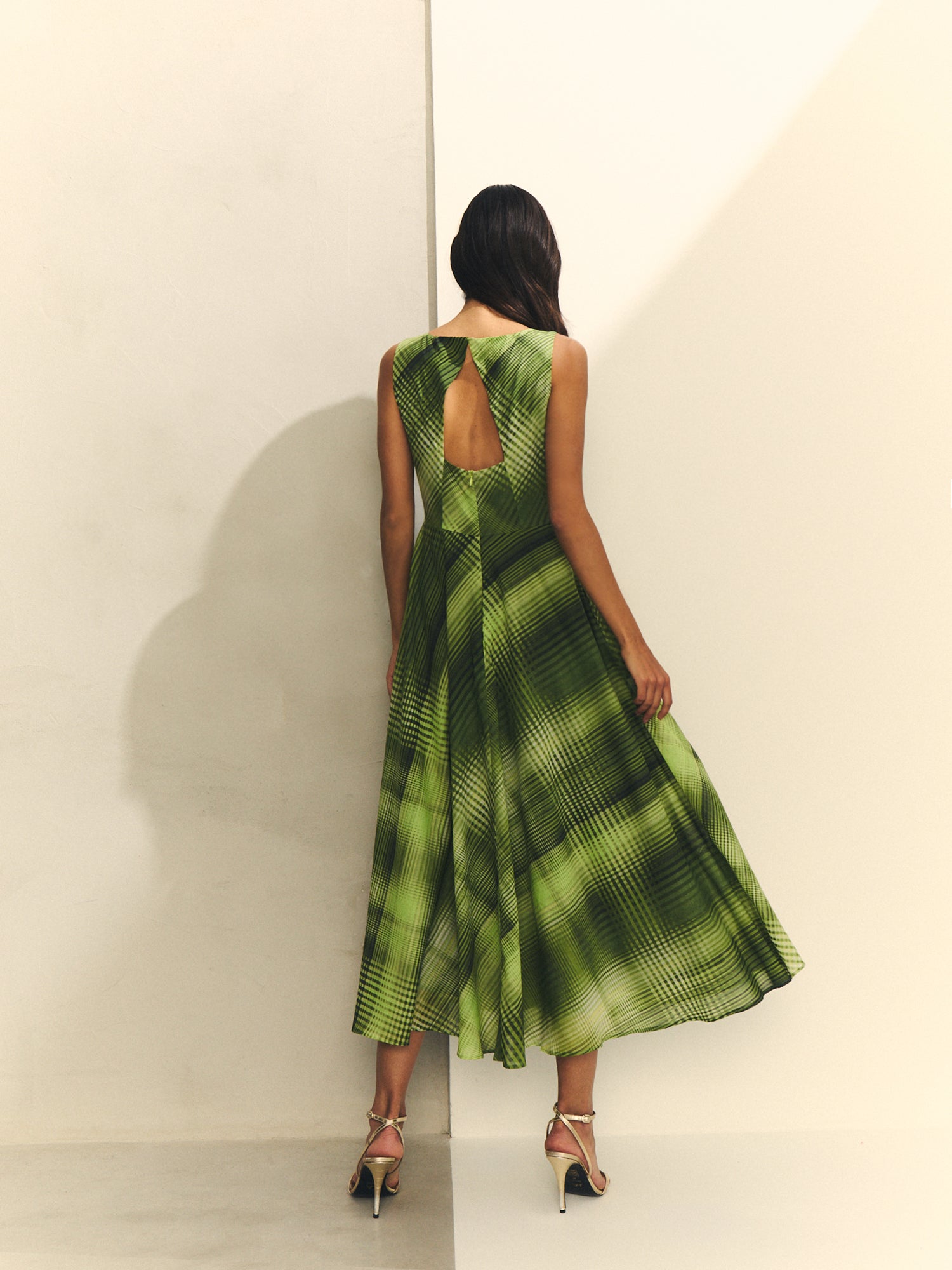 VESTIDO TIRANTES ESTAMPADO CUADROS