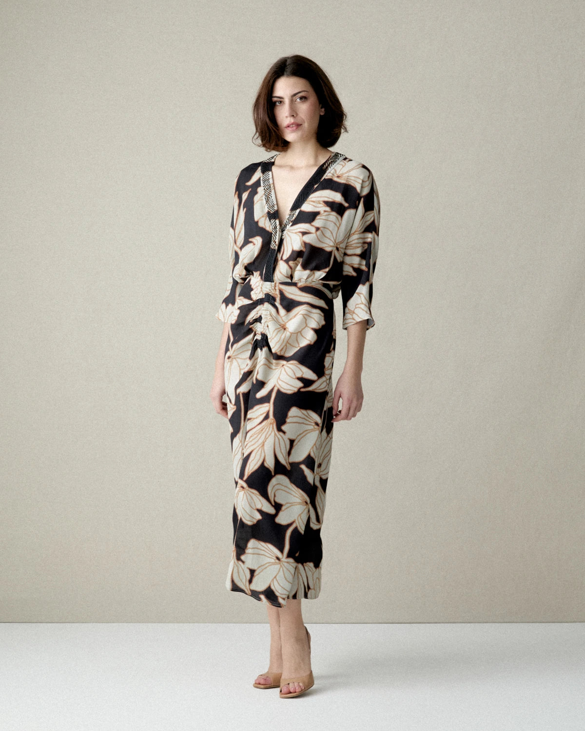 VESTIDO MIDI ESTAMPADO FLORAL