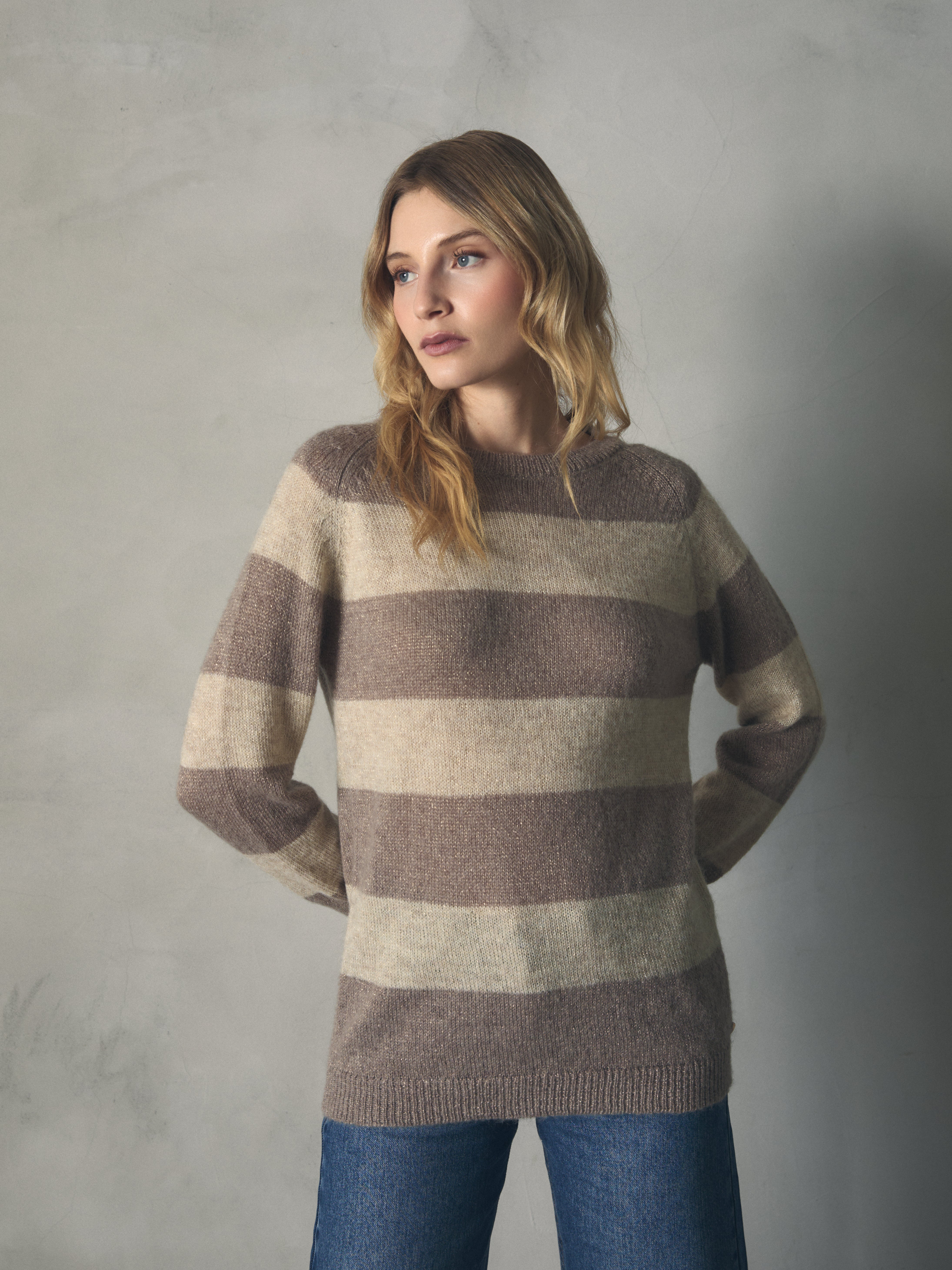 JERSEY MOHAIR DE RAYAS CON LUREX