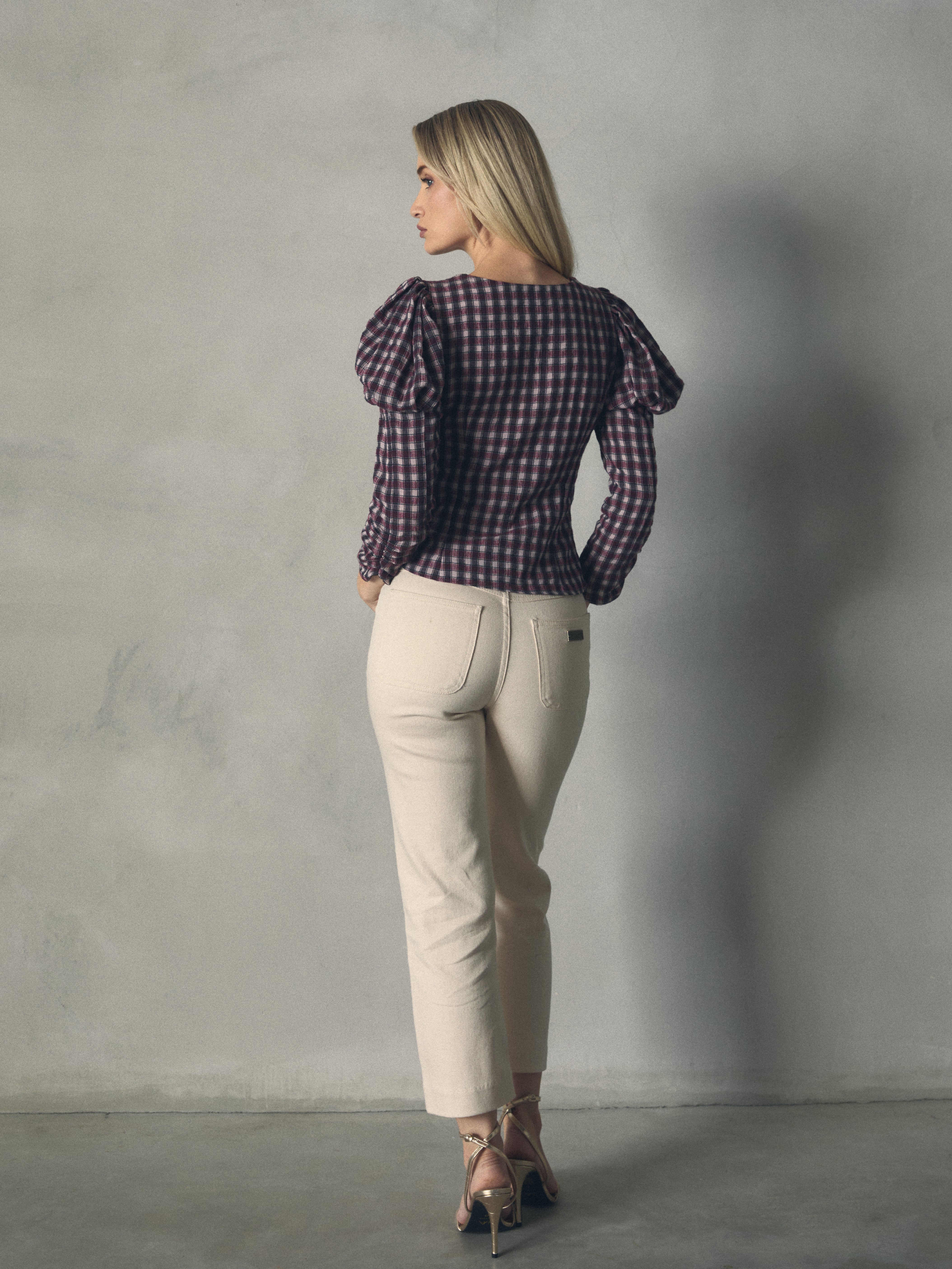 BLUSA CUADROS ROSA de mujer Hannibal Laguna Collection