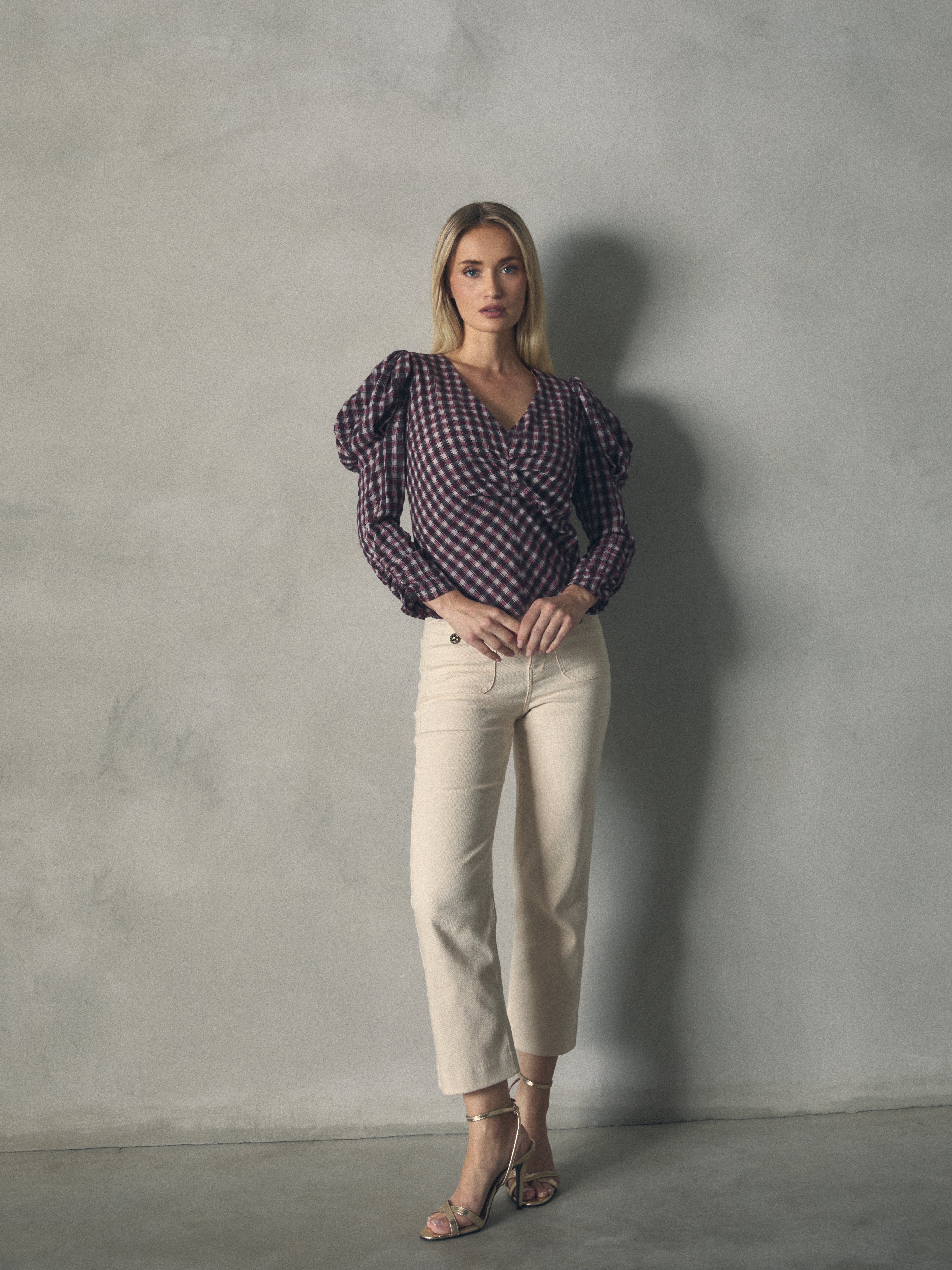 BLUSA CUADROS ROSA de mujer Hannibal Laguna Collection