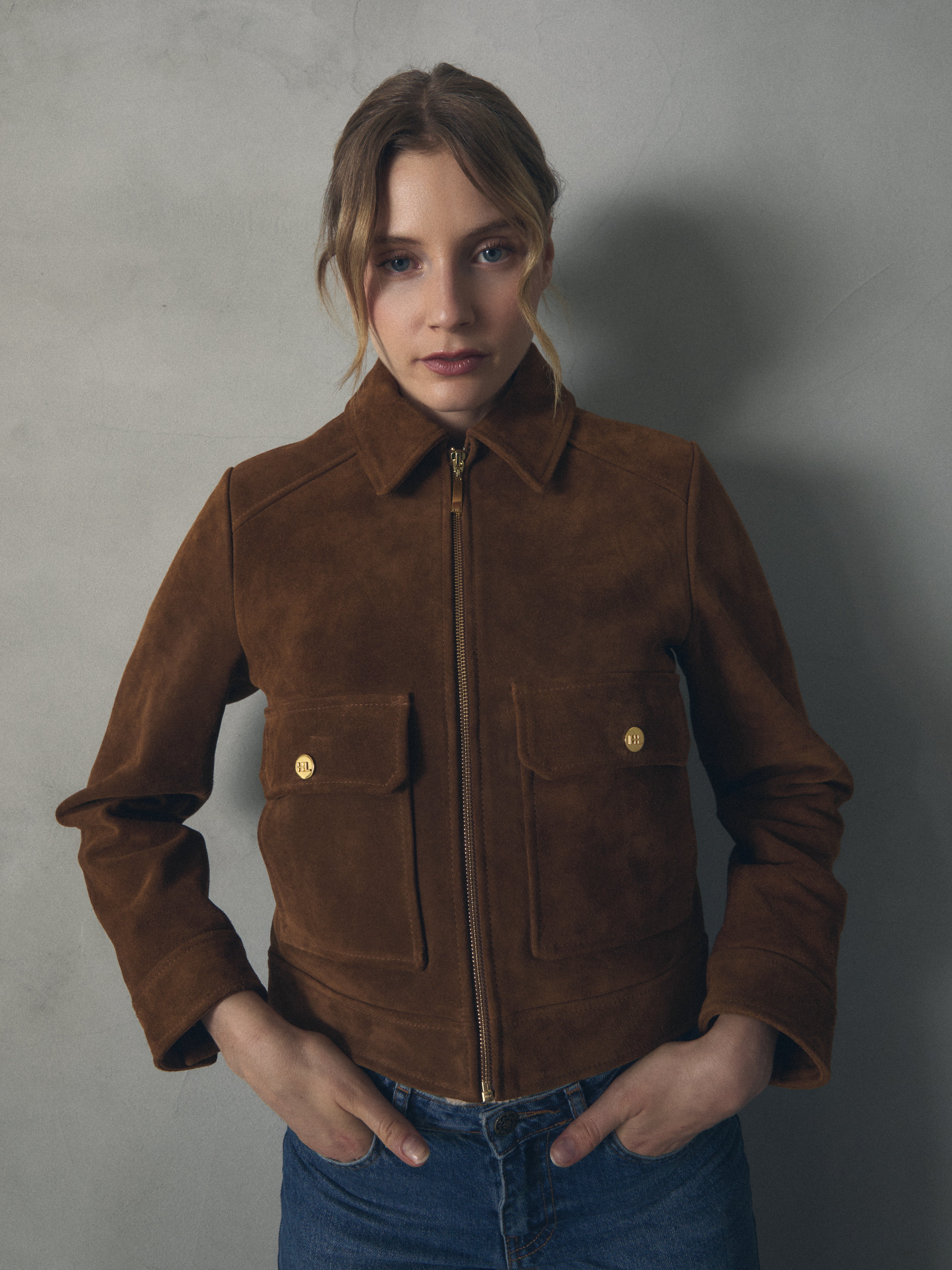 CAZADORA CUERO CON BOLSILLOS GRANDES de mujer Hannibal Laguna Collection