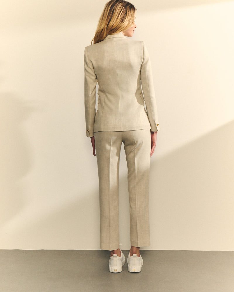 Chaqueta Sastre Cruda con Brillo Dorado