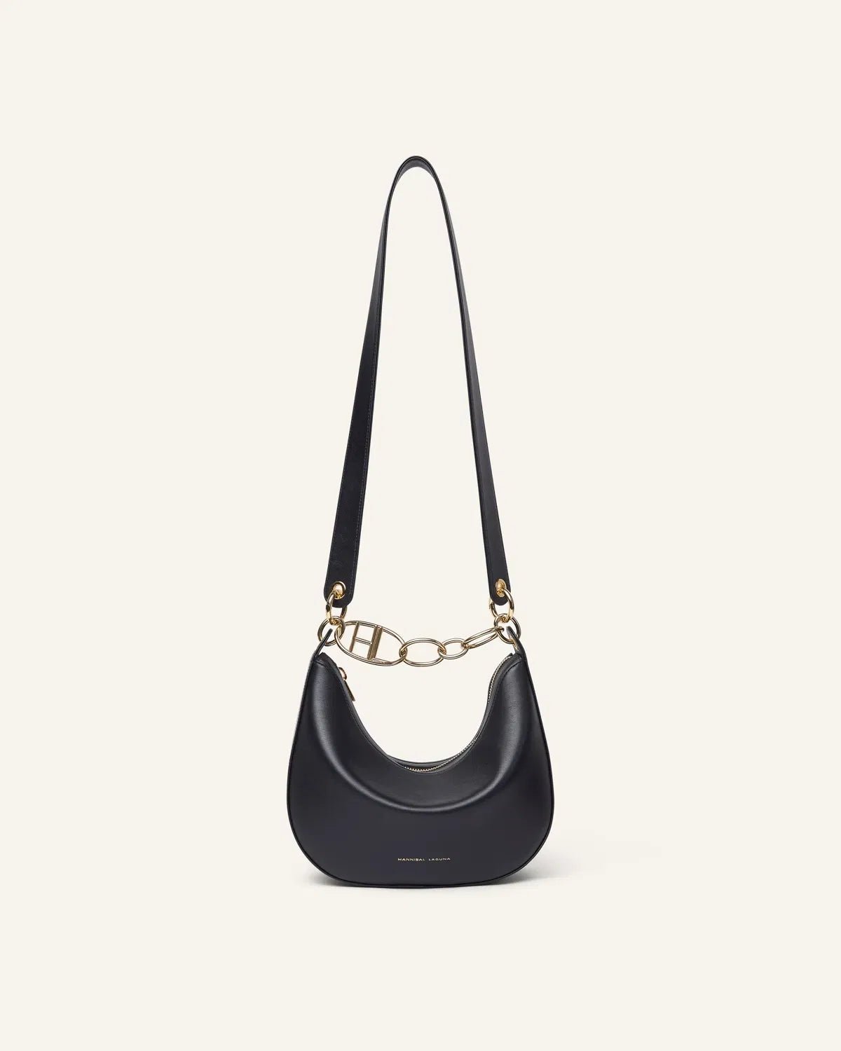 HOBO BAG ASA LOGO PIEL LISA NAVY de mujer Hannibal Laguna Collection