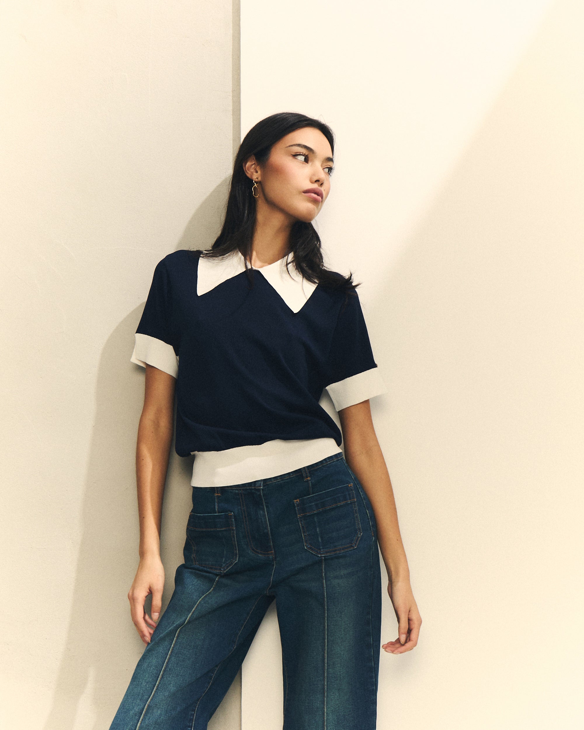 JERSEY BICOLOR DE MANGA CORTA de mujer Hannibal Laguna Collection