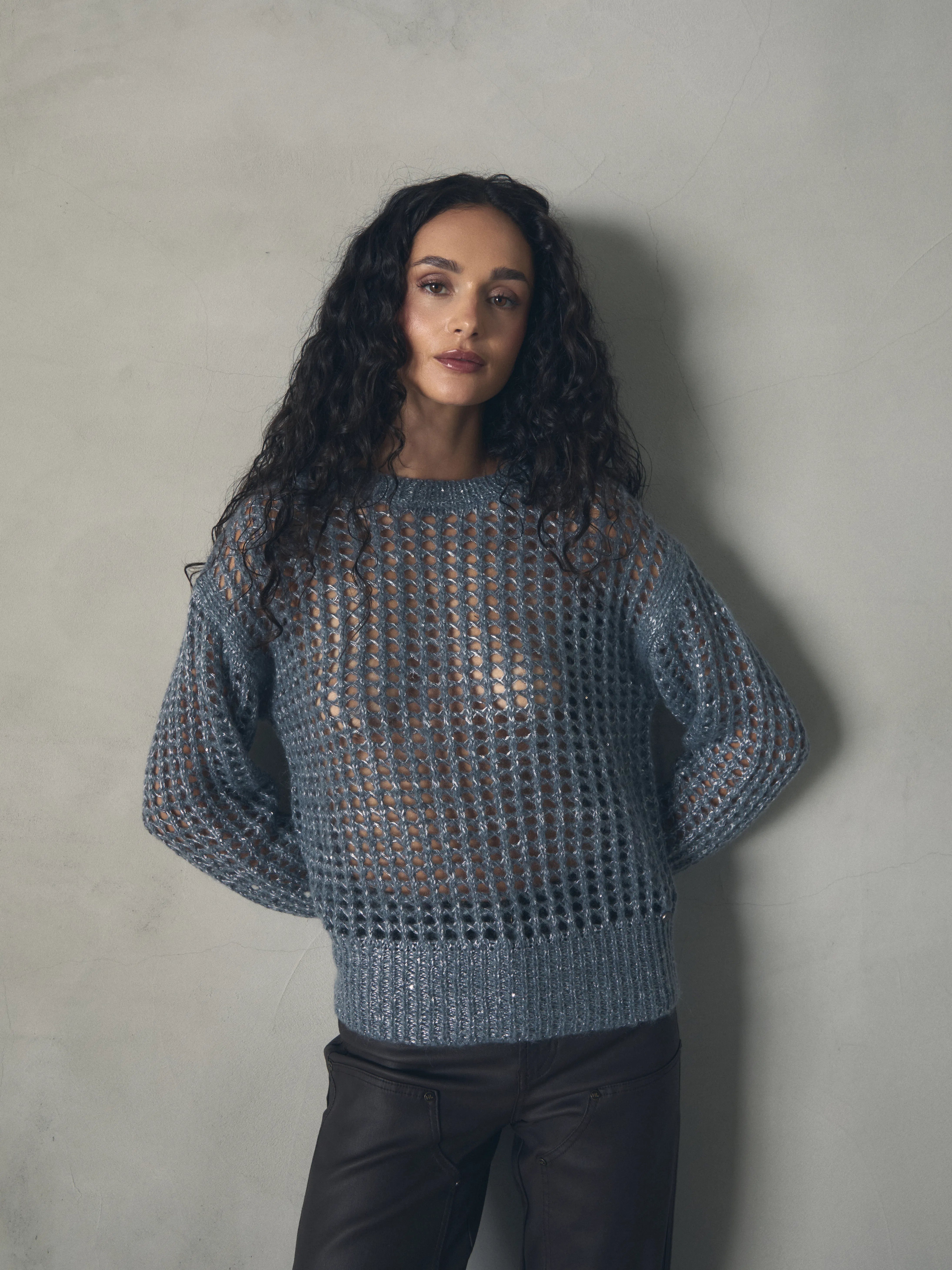 JERSEY CALADO DE MOHAIR CON LENTEJUELA de mujer Hannibal Laguna Collection