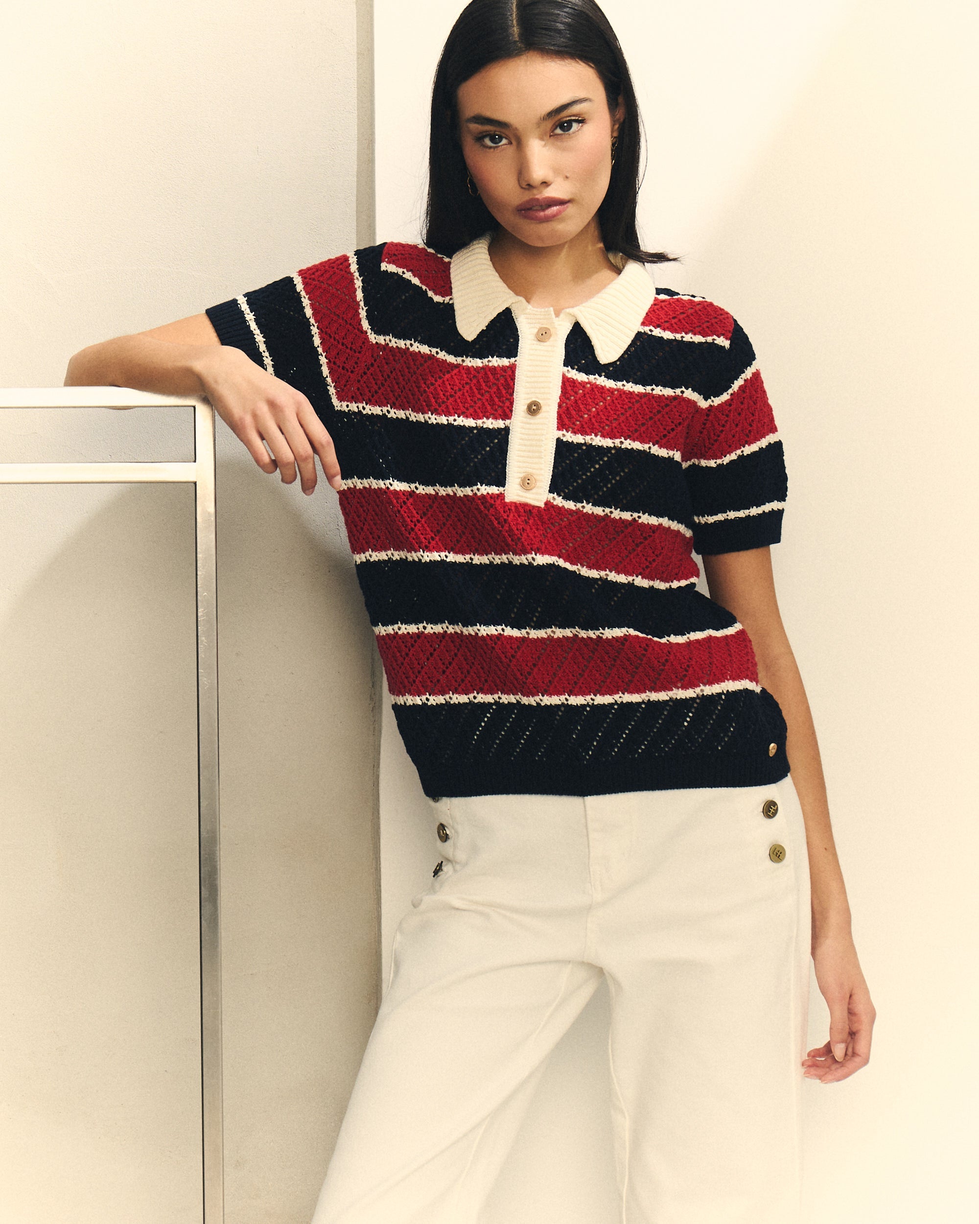 JERSEY DE RAYAS MANGA CORTA de mujer Hannibal Laguna Collection