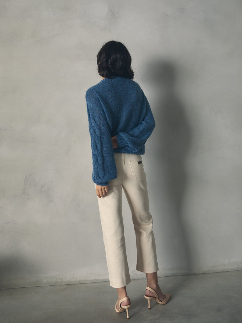 JERSEY MOHAIR MANGAS ABULLONADAS