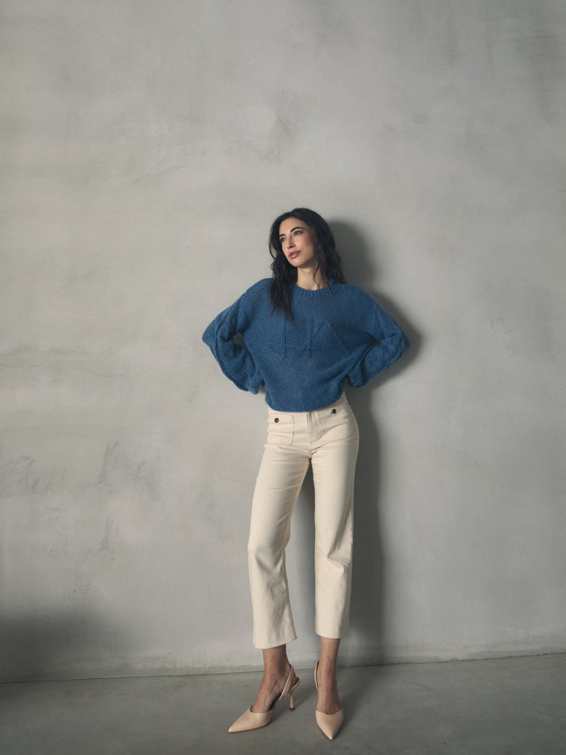 JERSEY MOHAIR MANGAS ABULLONADAS