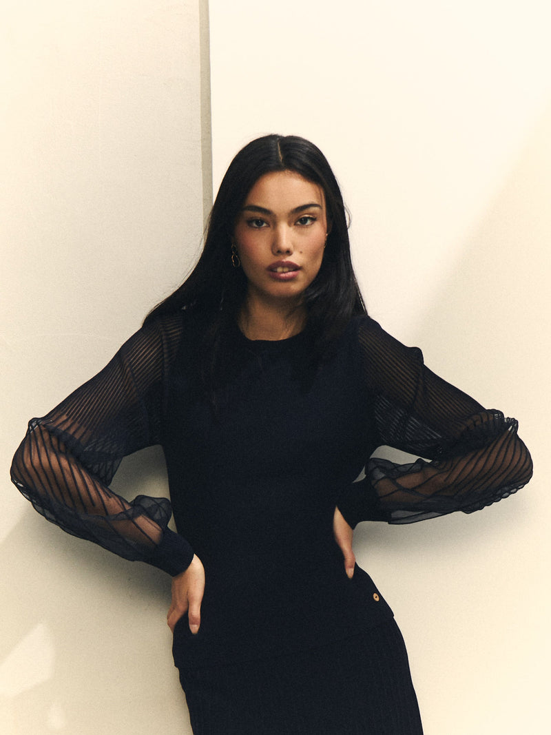 JERSEY PUNTO CON MANGAS TRANSPARENTES