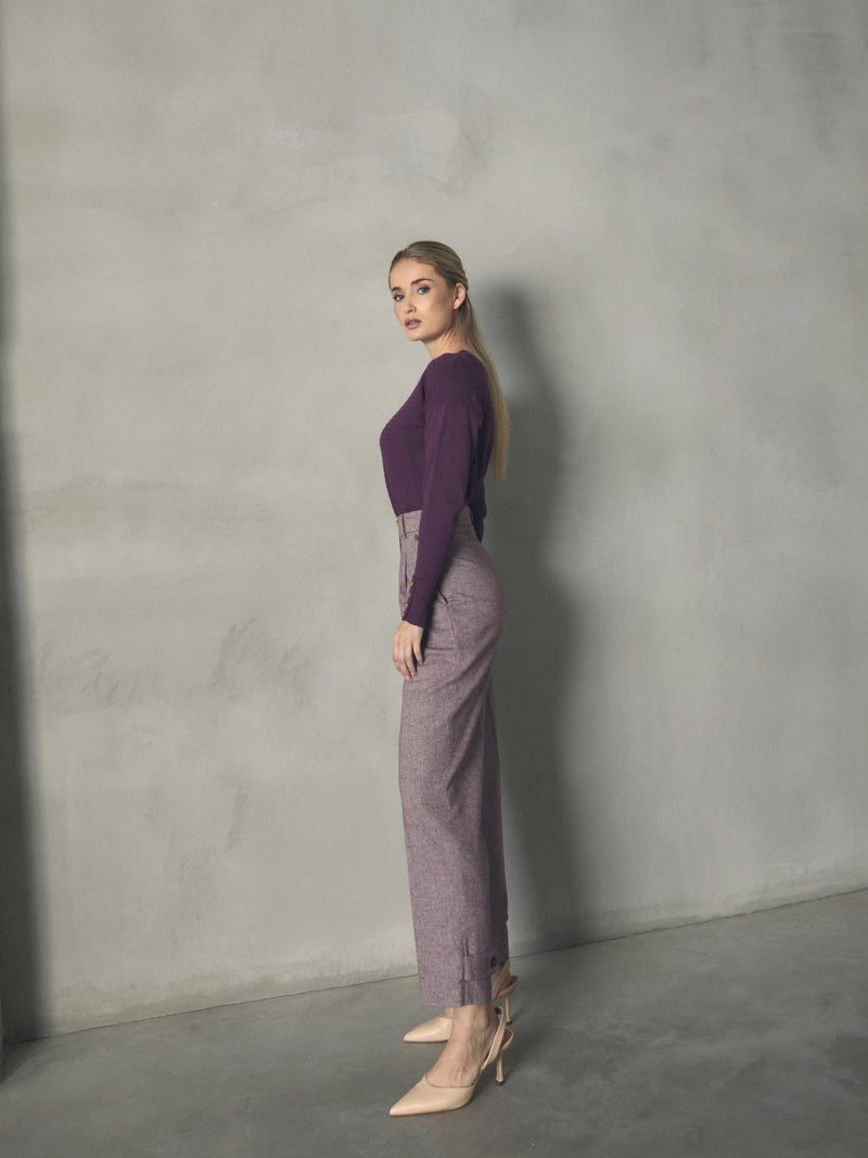 PANTALON RECTO CON BOTONES EN EL BAJO