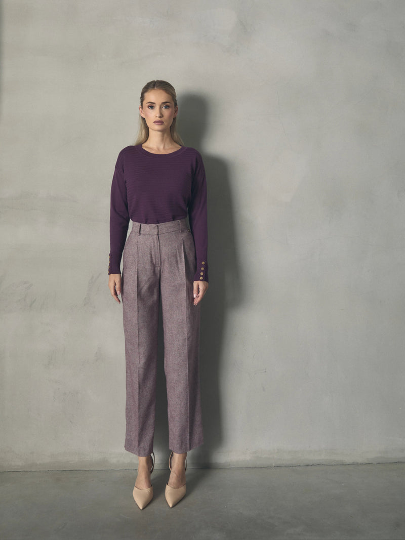 PANTALON RECTO CON BOTONES EN EL BAJO