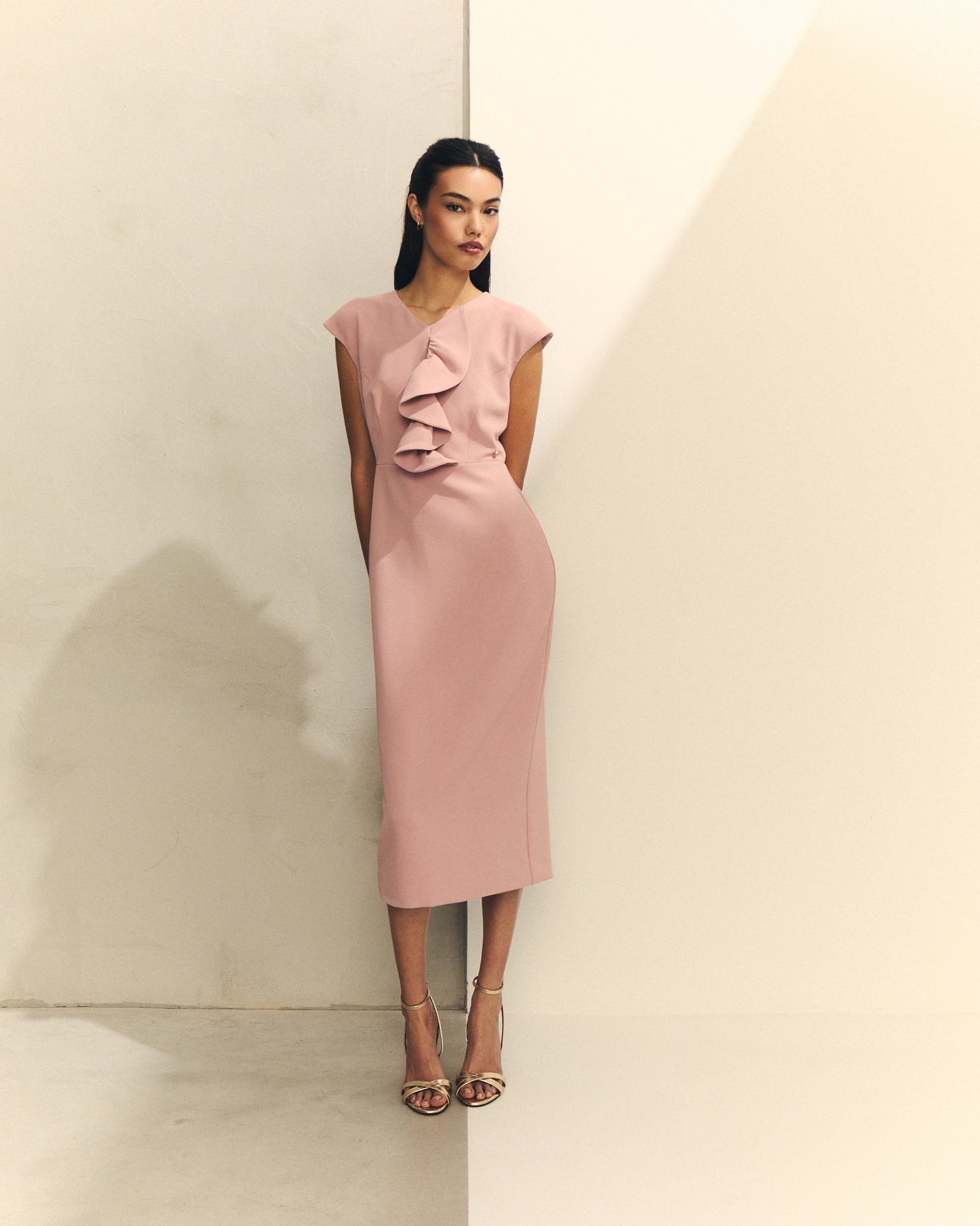 VESTIDO VOLANTE DELANTERO de mujer Hannibal Laguna Collection