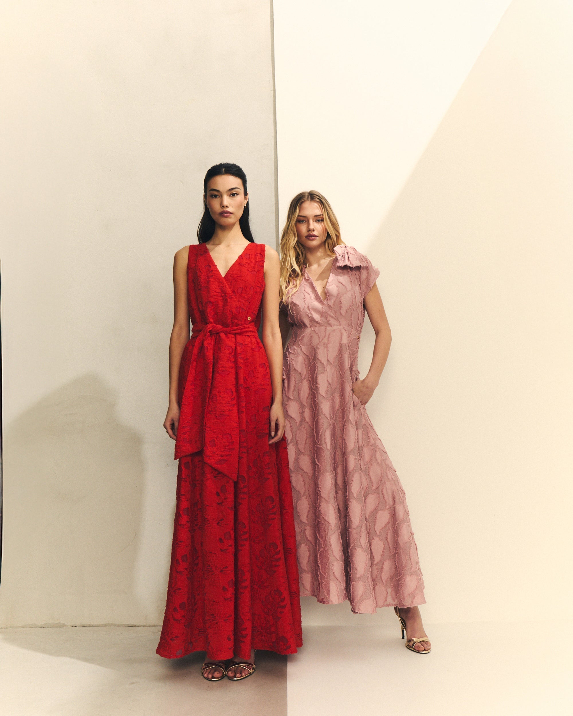 Vestido de fiesta mujer largo en jacquard — colección Hannibal Laguna