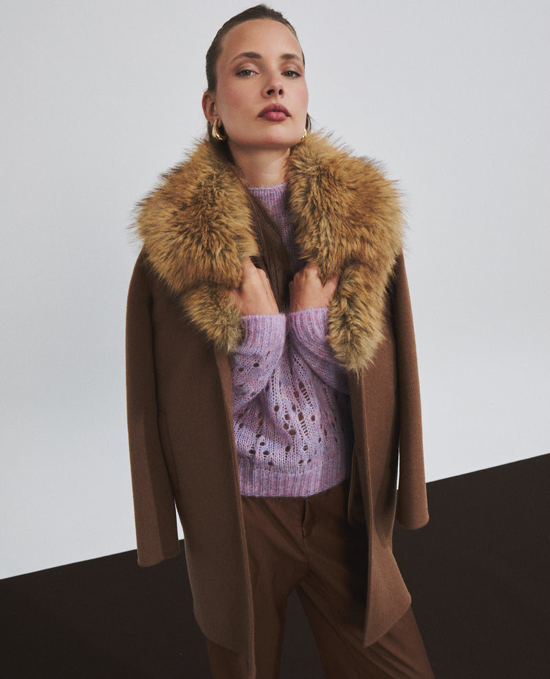 Abrigo midi de mujer 100% lana