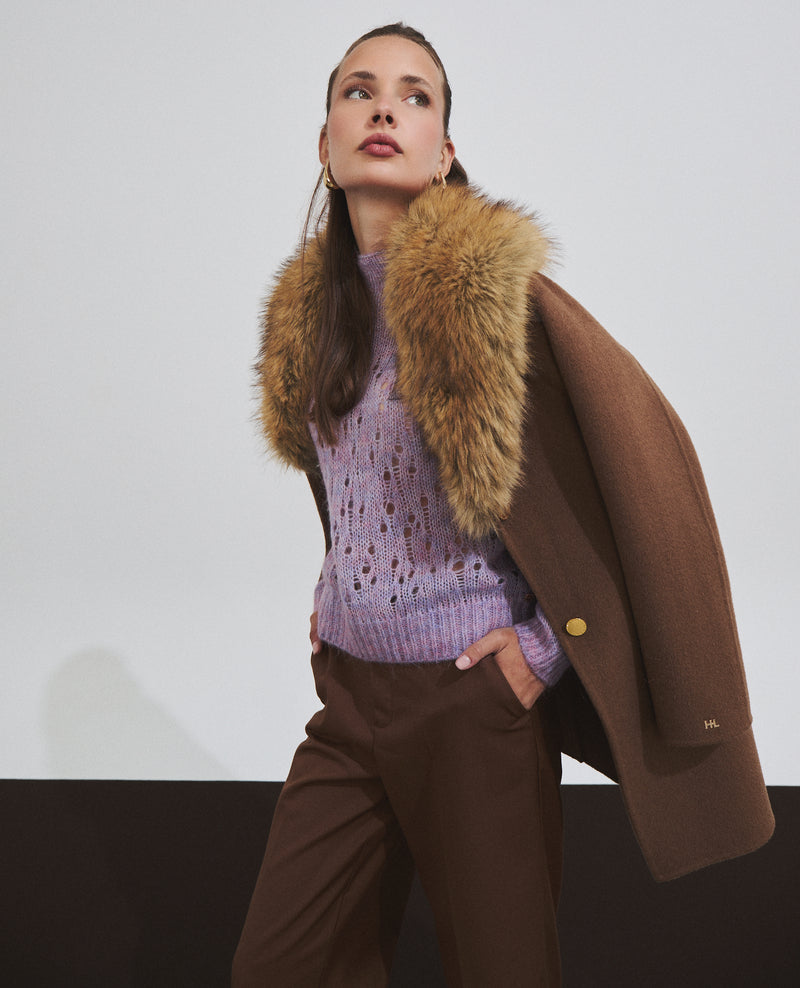 Abrigo midi de mujer 100% lana