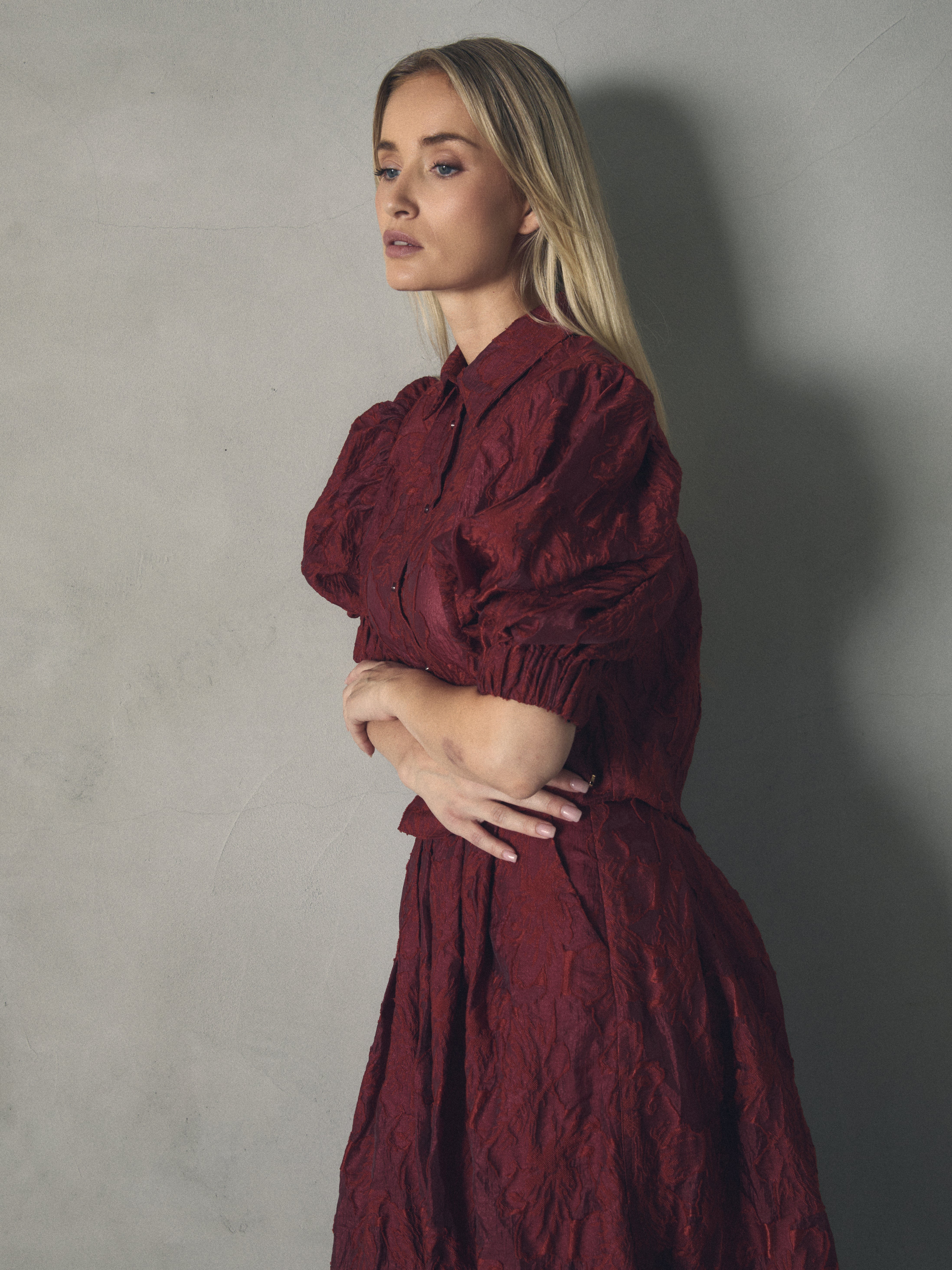 BLUSA JACQUARD MANGA CORTA