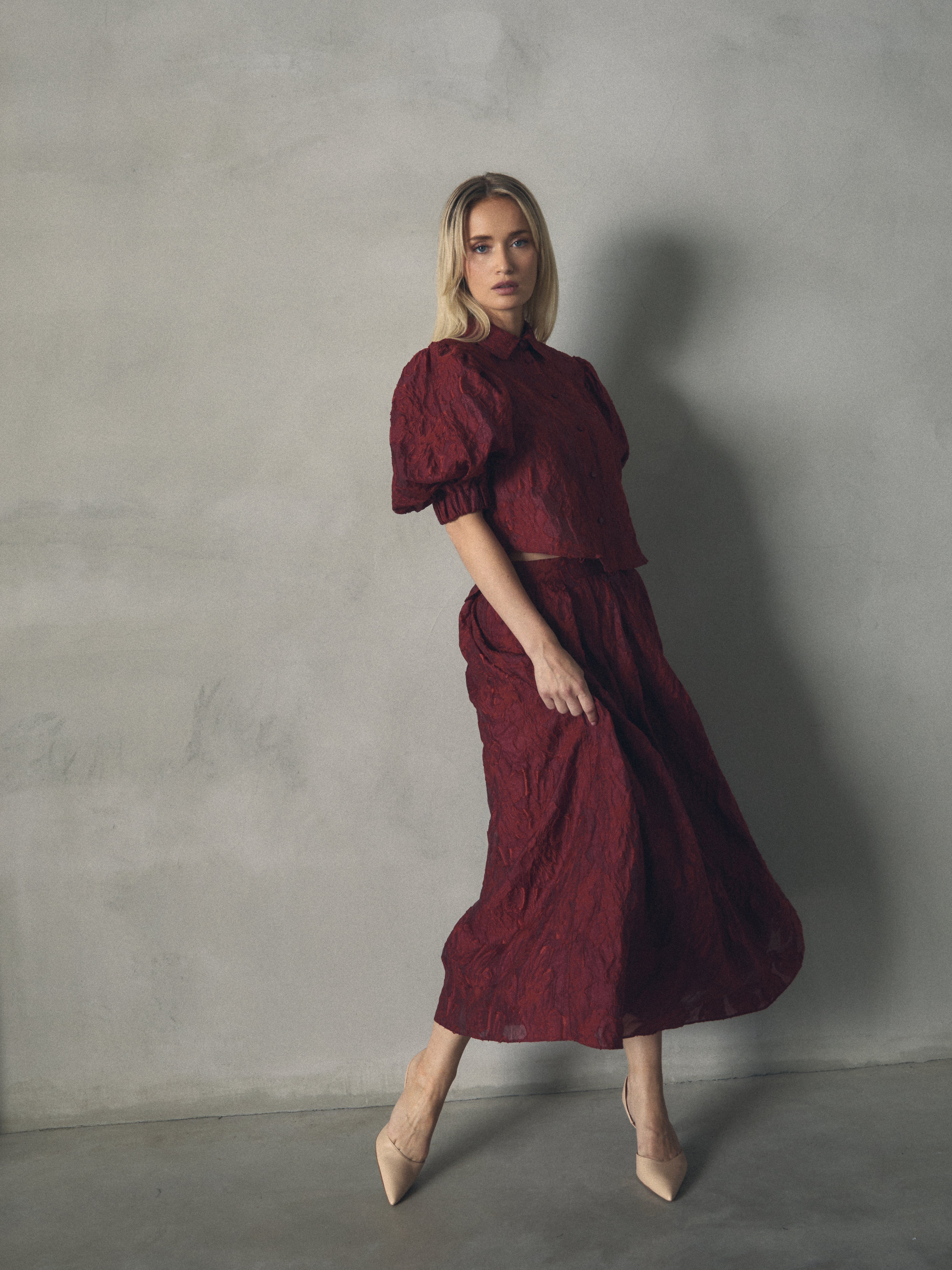 BLUSA JACQUARD MANGA CORTA