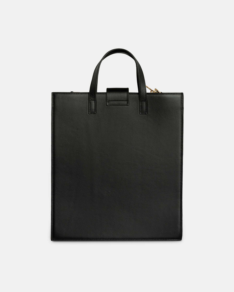 Bolso grande tipo shopper de piel con asa corta y larga