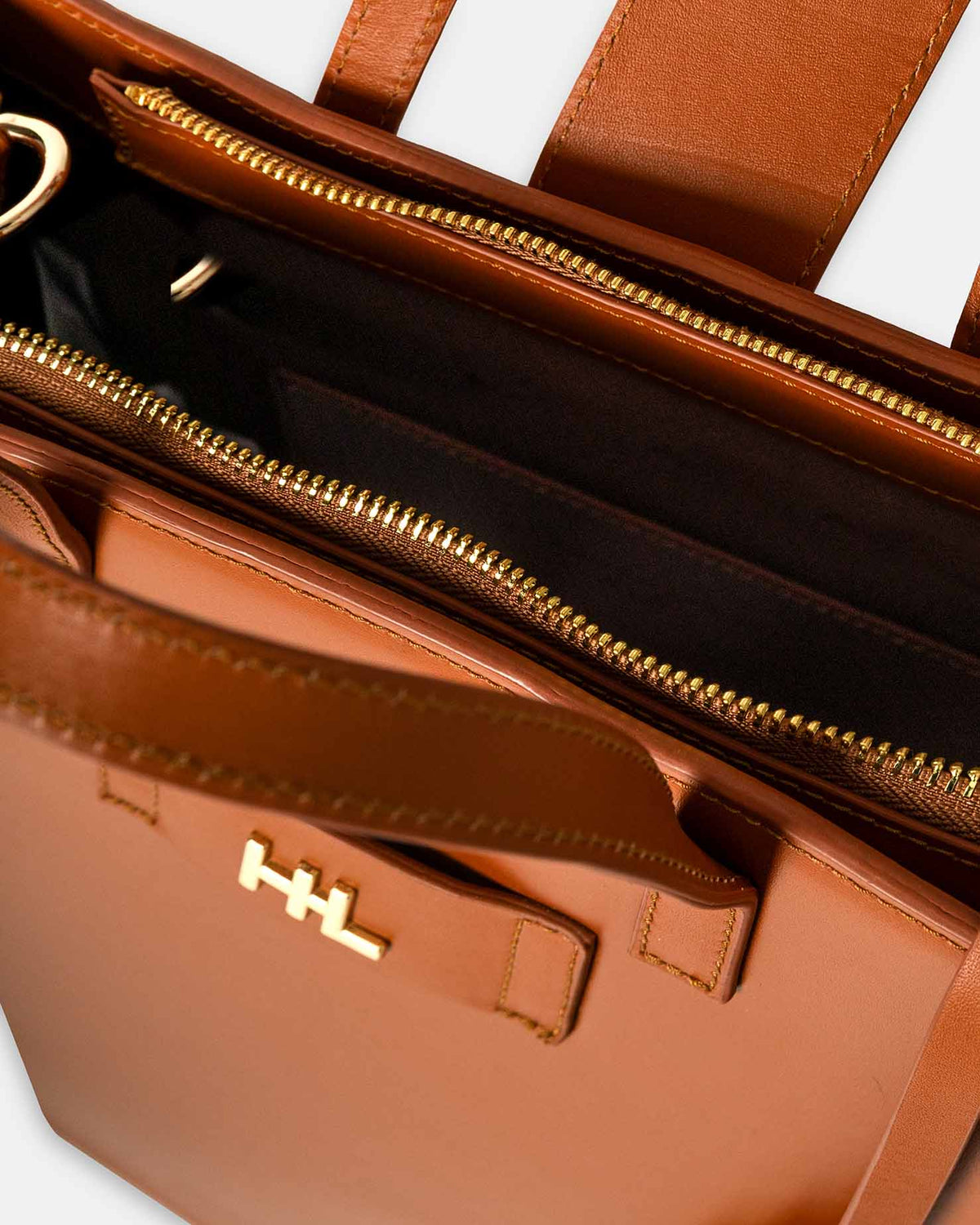 Bolso grande tipo shopper de piel con asa corta y larga marrón - Hannibal Laguna - vista 2