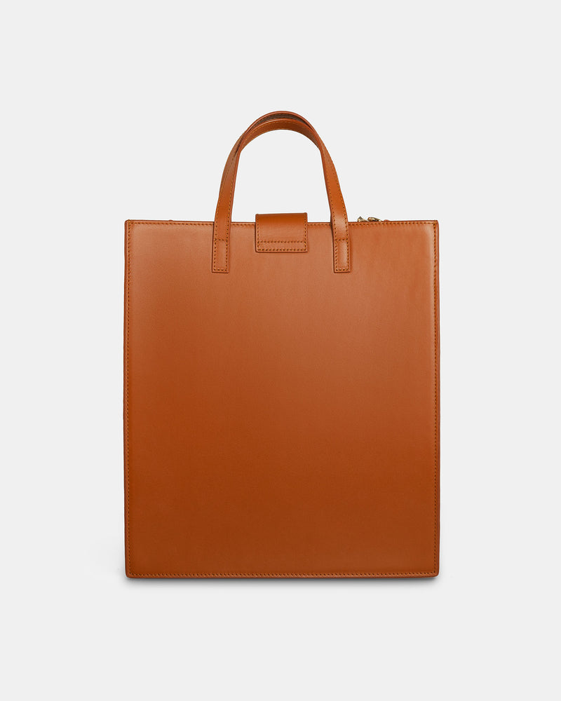 Bolso grande tipo shopper de piel con asa corta y larga