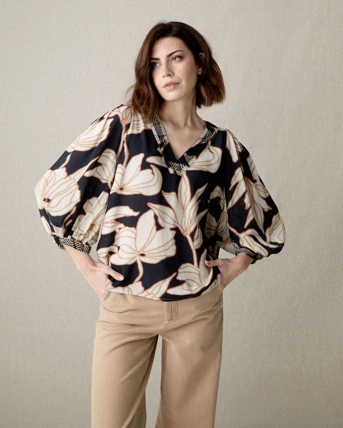 BLUSA ESTAMPADA MANGA LARGA