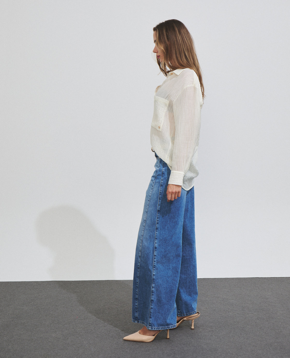 Camisa de mujer con tejido con textura