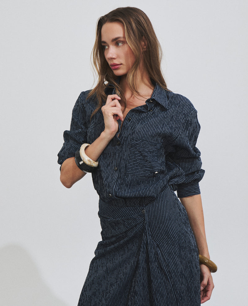 Camisa de mujer con estampado de rayas