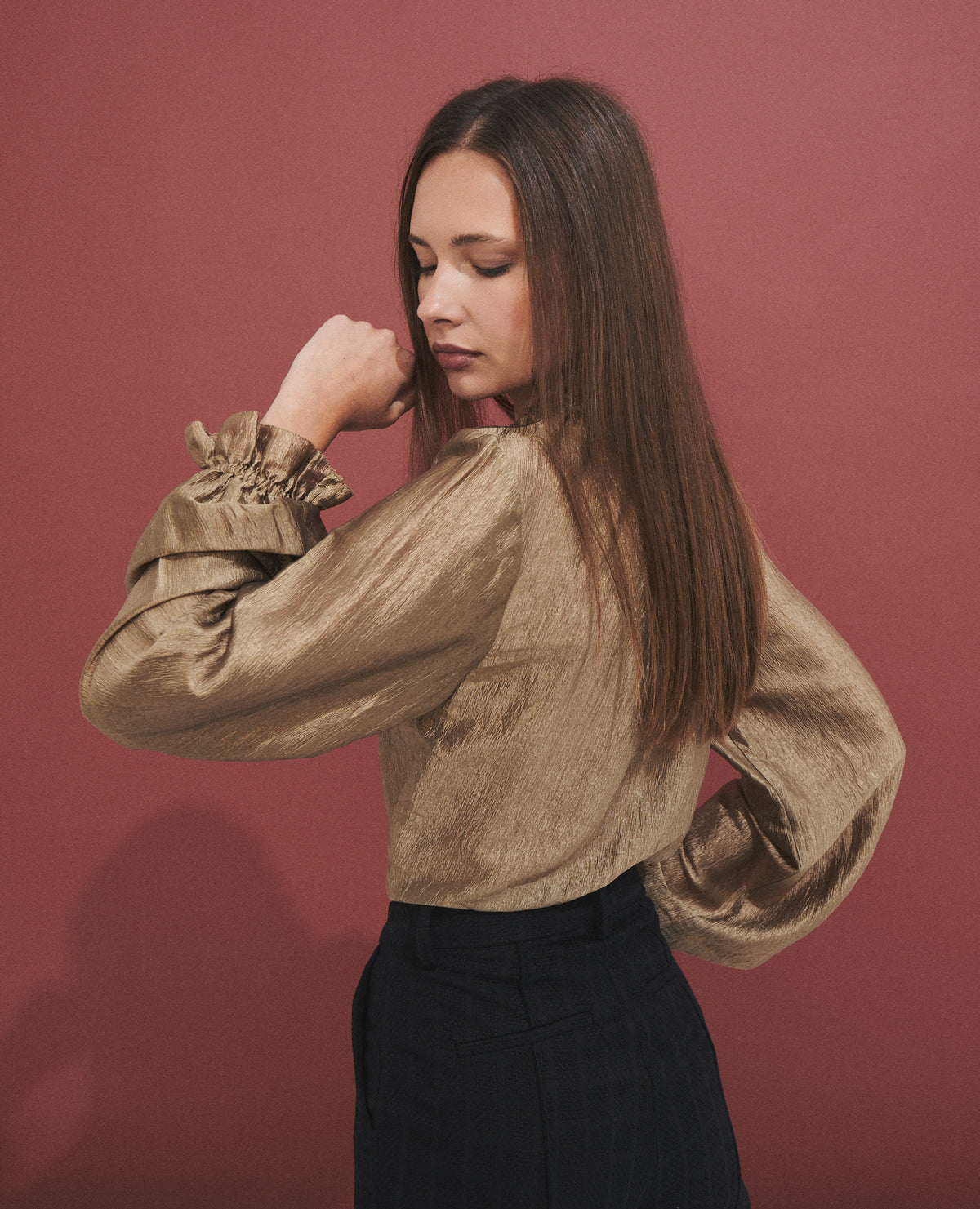 Blusa de mujer con tejido con textura