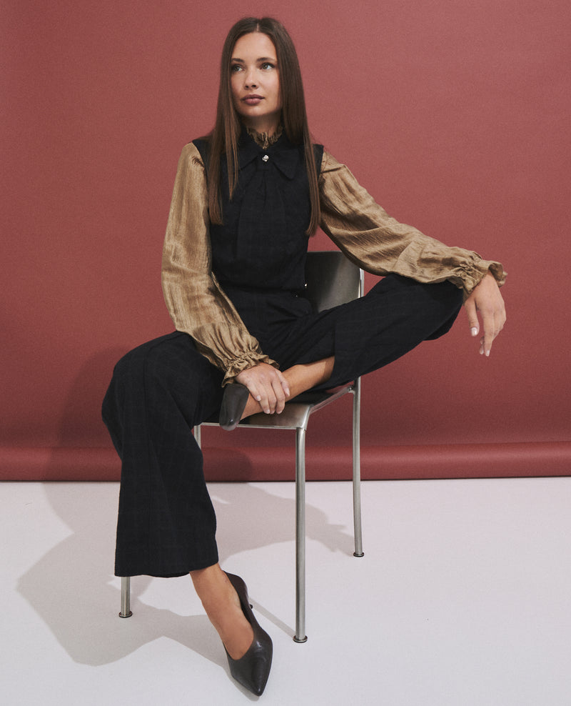 Top de mujer 100% aldogón con corbata