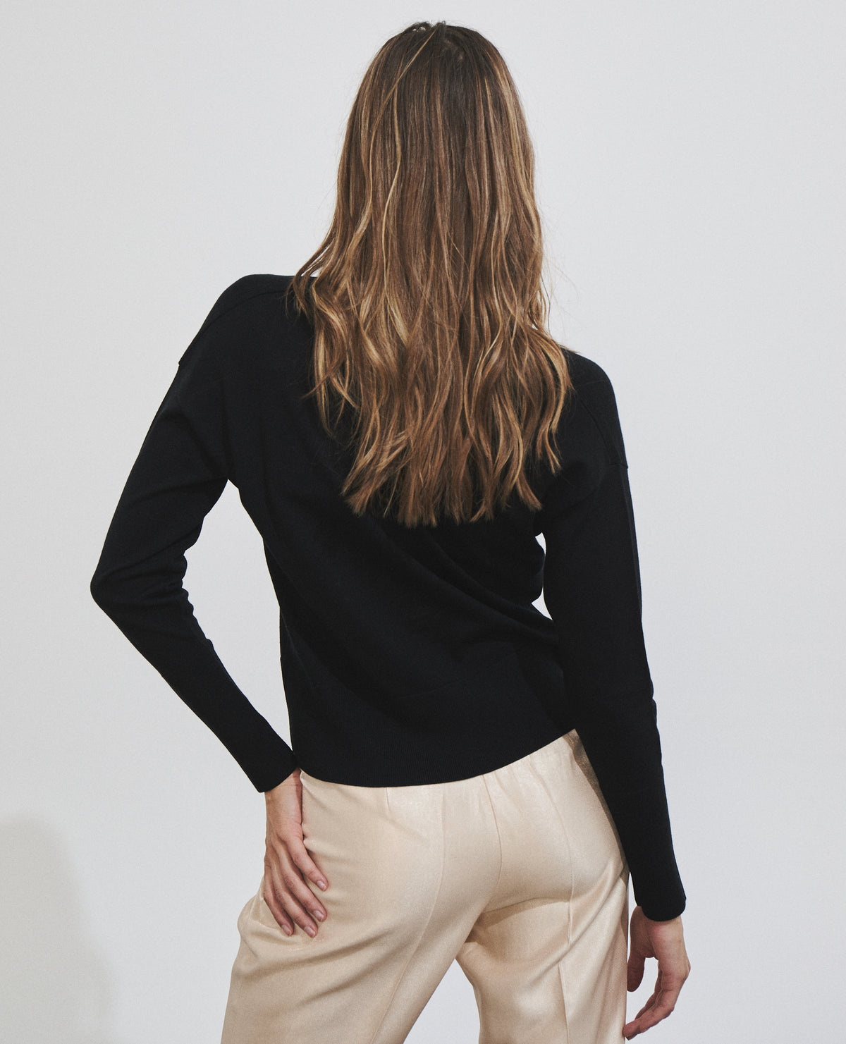 Chaqueta de punto de mujer con escote de pico