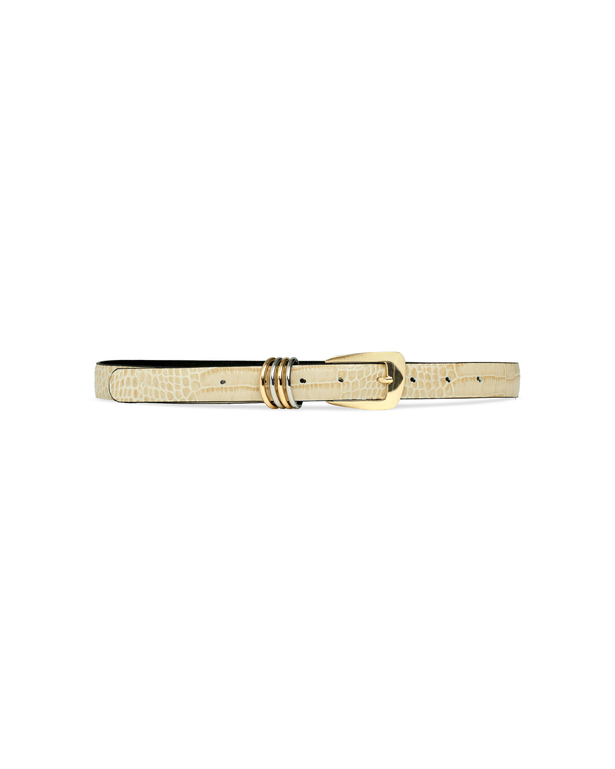 Cinturón de piel con varias hebillas