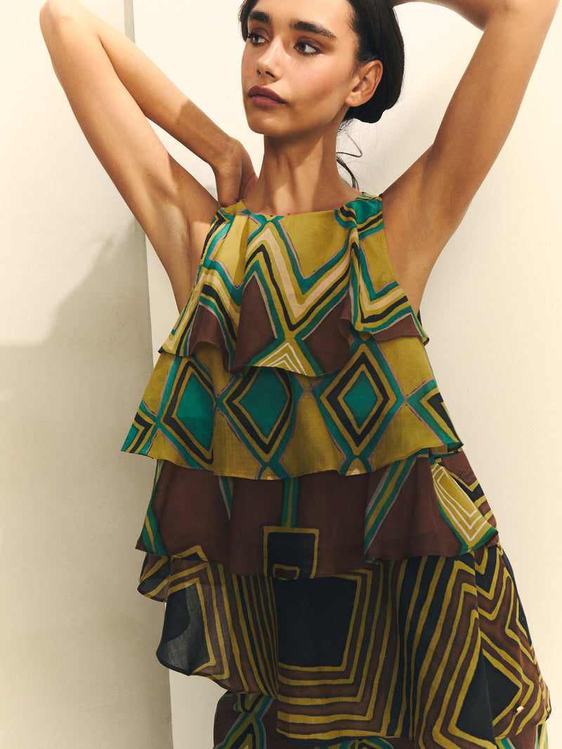 BLUSA ESTAMPADO CON VOLANTES
