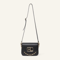 BOLSO PEQUEÑO CROSSBODY PIEL LISA NEGRA